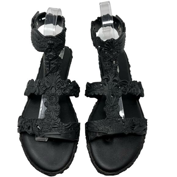 Melissa + Campana Barroca Black Gladiator Jelly Sandals Womens Size US 10 NEW - Picture 4 of 10